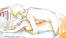 ambiguous_penetration ass bed breast_grab breasts ino_yamanaka lying lying_on_bed lying_on_stomach naruto naruto_(series) naruto_shippuden nude prone_bone sex sex_from_behind side_view starchii straight uzumaki_naruto