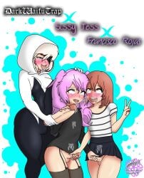 3boys balls balls_under_clothes bottomless bottomless_skirt crossdressing cum cum_drip cumshot darkwaifutrap ejaculation erection erection_under_clothes erection_under_skirt femboy francisco_rojas gay girly male male_only penis penis_out penis_under_clothes penis_under_skirt sissy sissy_joss skirt trap trio yaoi