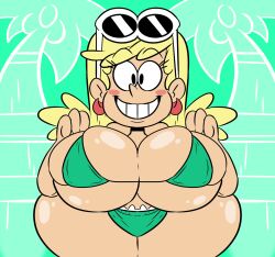 2021 big_breasts big_hips bikini blonde_hair breasts hips huge_ass huge_breasts leni_loud looking_at_viewer nickelodeon smiling_at_viewer supahstudiomann_(artist) sweetspicymann the_loud_house thick_thighs wide_hips