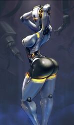 1girls 2d ass ass_focus big_ass big_breasts bubble_butt cutesexyrobutts female female_only glados humanoid portal_(series) robot robot_girl robot_humanoid solo thick_thighs