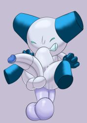 anal anal_sex balls big_balls big_penis blue_body closed_eyes disembodied_penis duo genitals grey_body humanoid kiffy_(artist) machine male male/male metallic_body penetration penis robot robotboy robotboy_(character) simple_background stomach_bulge