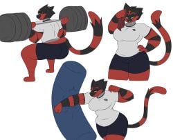 big_ass big_breasts collage dewwydartz female female_incineroar freya_(dewwydartz) game_freak incineroar nintendo pokémon_(species) pokemon pokemon_only tagme white_background