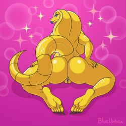 animal_humanoid anthro arbok ass betty_the_komodo_dragon big_breasts big_butt black_betty_(meme) blue_eyes blue_lips blue_pussy blueumbra breasts claws cobra eyelashes fan_character feet female genitals gold_body gold_skin gradient_background hi_res highlights_(coloring) huge_breasts humanoid lips looking_at_viewer looking_back makeup meme nintendo nude pokémon_(species) pokemon pussy raised_tail rear_view reptile scales scalie scalie_humanoid shaded shiny_pokémon signature simple_background snake solo sparkles thick_lips toes video_games yellow_body yellow_scales yellow_skin