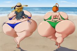 2020 2girls ass ass_bigger_than_breasts ass_bigger_than_head ass_cleavage back_view backboob beach big_ass big_breasts bikini blonde_hair bottom_heavy breasts breasts_bigger_than_head butt_crack curvaceous curvy duo duo_focus female_focus female_only giant_ass giant_breasts gigantic_ass gigantic_breasts hips hourglass_figure huge_ass huge_breasts hyper hyper_ass hyper_breasts large_ass large_breasts long_hair maddison_(spiralingstaircase) massive_ass massive_breasts orange_hair penelope_(spiralingstaircase) short_hair spiralingstaircase swimsuit thick thick_thighs thighs voluptuous wide_hips