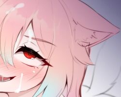 1girls after_oral ambiguous_gender artist_request blush cat_ears censored cropped_image cum cum_on_face eyebrows_visible_through_hair eyelashes_visible_through_hair fangs german_vtuber lightmotif nayami nayami_chan nayami_chan_(artist) peachfox pink_hair pointed_teeth red_eyes sperm