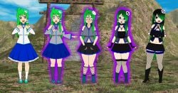 breast_expansion corruption female goth gothification gothified hair_color_change high_heels kisekae large_ass large_breasts navel pale_skin piepiepiethesecond sanae_kochiya story_at_source thick_thighs touhou transformation transformation_sequence wide_hips