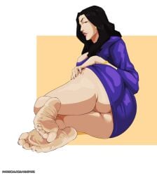 1girls barefoot black_hair dress feet foot_fetish foot_focus kardashia_kardashian long_hair meaty_soles nine9tiz painted_toenails soles the_boondocks toenail_polish toes wrinkled_feet wrinkled_soles