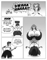 3girls anthro beverly_(mr-snacks) bike bovine breast cleavage comic english_text evil_laugh female female_focus female_only furry hips hyper hyper_breasts large_breasts looming looming_over mailbox monochrome mr-snacks nipple_bulge nose_ring original_character otter owl roxie_(mr-snacks) spooked text thick_thighs thighs vivian_(mr-snacks) wide_hips