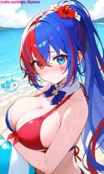 1girls aegis_elysium ai ai-generated ai_art ai_assisted ai_edit ai_generated alear_(fire_emblem) alear_(fire_emblem)_(female) animal background ball beach big_breasts bikini blue_bikini blue_bra blue_eyes blue_hair blue_panties blush blushing_at_viewer breasts canine cleavage cloud clouds cute cute_face day dress edit edited female female_focus fire_emblem fire_emblem_engage flower gem gloves grabbing_breast grabbing_breasts hair_ornament hands hands_on_breasts headpiece highres holding_breast holding_breasts holding_own_breast holding_own_breasts huge_breasts indoors jewelry large_breasts lewd long_hair looking_at_viewer multicolored_bikini multicolored_bra multicolored_eyes multicolored_hair naughty navel nintendo ocean palm_tree panties ponytail pov red_bikini red_bra red_eyes red_hair ribbon room rose sand sea seaside shy skirt sky solo solo_focus sommie_(fire_emblem) standing sweat sweatdrop thick thick_breasts thick_thighs thighs tiara tree vegetation very_long_hair water watermark wet