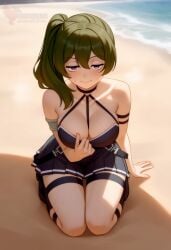 1girls 2d ai_generated ass bare_shoulders barefeet big_ass big_breasts breasts erophoenix feet female female_focus full_body green_hair long_hair looking_at_viewer looking_back miniskirt nude pale_skinned_female patreon_username ponytail smile soles solo solo_female sousou_no_frieren sweat thick thick_thighs toes ubel_(sousou_no_frieren) uncensored