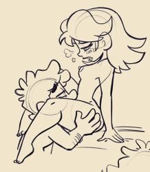 1boy 1girls adorable barefoot bed breasts breasts cunnilingus grabbing_ass ilikeluigibooty love luigi mario_(series) monochrome naked naked_female naked_male nintendo nipples nude nude_female nude_male princess_daisy simple_background