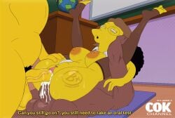 1girls 20th_century_fox 20th_century_studios 2boys ahe_gao big_breasts dark-skinned_male dark_skin double_penetration elizabeth_hoover female female_focus gosgoz teacher the_simpsons threesome yellow-skinned_female yellow-skinned_male yellow_body yellow_skin