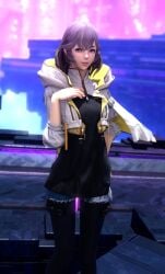 1girls degenxiv denim_shorts final_fantasy final_fantasy_xiv hi_res light-skinned_female looking_at_viewer queen_sphene square_enix