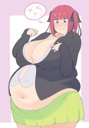 1girls chubby chubby_female cleavage fat female female_only huge_belly huge_breasts napolitane overweight overweight_female revealing_clothes solo solo_female