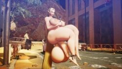 3d balls big_breasts blonde_hair breasts car circumcised elf_ears futanari hairband hyper_balls hyper_penis intersex leanan_sidhe long_hair mod oversized_balls penis red_eyes rocks sand shin_megami_tensei shin_megami_tensei_v shin_megami_tensei_v:_vengeance tagme white_skin