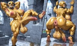 ai_generated armpits futanari futasoles gold_chain_chomp mario_(series) nintendo