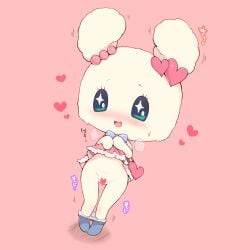 1girls anthro artist_request blush censored female_only furry heart_censor lovelitchi pants_pulled_down presenting sweatdrop tagme tamagotchi