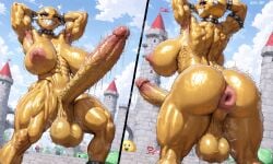 ai_generated armpits futanari futasoles gold_chain_chomp mario_(series) nintendo