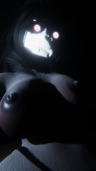 big_breasts black_body black_hair black_nipples red_eyes scp-1471 vrchat vrchat_avatar vrchat_media vrchat_model