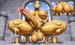 ai_generated cum futanari futasoles gold_chain_chomp mario_(series) nintendo
