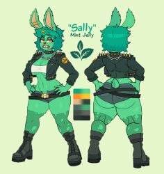 1girls anthro anthro_female ass back_view belly belly_button big_breasts black_clothing boots booty_shorts breasts buckteeth chains character_sheet cleavage collar color_palette curvy curvy_female curvy_figure eyebrow_piercing facial_piercing fat_ass fat_butt female female_only fishnet_legwear fishnets freckles freckles_on_ass freckles_on_face from_behind front_view furry green_body green_fur green_hair hands_on_hips hips large_ass large_butt leather_jacket lip_piercing messy_hair nose_ring oc orange_eyes original original_character piercing piercings ponehanon punk punk_girl rabbit rabbit_eats rabbit_girl rabbit_tail rear_view reference_sheet sally_(ponehanon) short_hair shorts skimpy skimpy_clothes skimpy_outfit solo solo_female spiked_clothing spiked_jacket stud_earrings studded_collar thick thick_ass thick_butt thick_thighs thighs torn_clothes torn_fishnets torn_stockings tube_top unamused underboob voluptuous voluptuous_female wide_hips yellow_sclera
