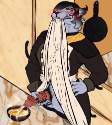 absurd_res animal_genitalia animal_penis appliance bite biting_cloth biting_clothing blush blushing_profusely bodily_fluids bottomwear bowl clothed clothing clothing_lift container cum cum_in_bowl cum_in_container cum_in_food ear_blush ejaculation exposing exposing_penis felid final_fantasy final_fantasy_xiv food food_fetish food_play fossa_genitalia fossa_penis genital_fluids genitals hi_res hrothgar kitchen kitchen_appliance kitchen_counter kitchen_utensils mammal masturbation penile penile_masturbation penis skirt skirt_lift soup square_enix steam tools trans_(lore) trans_woman_(lore) unusual_anatomy unusual_genitalia unusual_penis