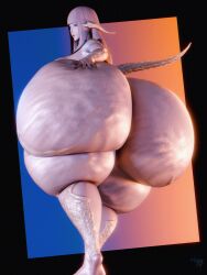 1girls 3d ass_focus au_ra behind_view big_butt blue_eyes bottom_heavy curvaceous fat_butt final_fantasy final_fantasy_xiv gigantic_ass grabbing_ass grabbing_own_ass gradient_background huge_ass huge_thighs large_ass long_ears long_hair looking_back massive_ass nude_female original_character pale-skinned_female pale_skin pinksloot scales solo solo_female square_enix standing tail thick_ass thick_thighs white_hair