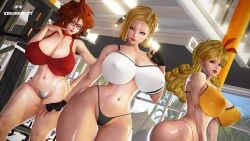 3d 3girls android_18 android_21 android_21_(human) bad_launch blonde blonde_hair blue_eyes cameltoe cleavage curly_hair curvy dragon_ball dragon_ball_fighterz dragon_ball_z erect_nipples female ginger ginger_hair glasses green_eyes honey_select huge_areolae huge_ass huge_breasts krillinresort launch orange_hair puffy_nipples red_hair red_lips redhead ribbon short_hair thick_lips very_long_hair voluptuous wide_hips yellow_hair