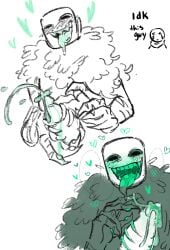1boy blush breath cum cum_on_dick cum_on_hands dick die_of_death_(roblox) fur long_tongue male merxxi penis pursuer_(die_of_death) roblox roblox_game robloxian scars self_upload tagme tongue