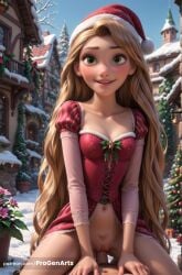1boy 1boy1girl 1girls ai_generated bell blonde_hair blush bottomless breasts christmas christmas_tree cleavage collarbone cowgirl_position disney disney_princess dress female female_pubic_hair fur_trim green_eyes hat hi_res juliet_sleeves long_hair long_sleeves looking_at_viewer medium_breasts navel outdoors parted_lips patreon_username penis pine_tree pov progenarts pubic_hair puffy_short_sleeves puffy_sleeves pussy rapunzel rapunzel_(tangled) santa_hat sex short_sleeves small_breasts smile snow snowing solo_focus straddling straight tangled uncensored vaginal_penetration vaginal_sex very_long_hair web_address