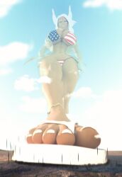 1girls 3d american_flag_bikini anime big_breasts bikini blonde_female blonde_hair blonde_hair_female boku_no_hero_academia breasts bunny_girl bunnygirl city_destruction clouds dark-skinned_female dark_skin destruction female female_only giant_female giant_woman giantess giga_giantess gigantic_boobs gigantic_breasts heroine kamicamie kneeling kneeling_female large_boobs large_breasts long_hair long_hair_female looking_down low-angle_view manga mature mature_female mature_woman micro_shorts milf mirko miruko my_hero_academia new_york new_york_city outside rabbit rabbit_girl red_eyes rumi_usagiyama short_hair short_hair_female shorts smug superheroine thick_thighs thighs usagiyama_rumi white_hair white_hair_female
