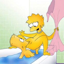 bart_simpson bathroom lisa_simpson pussy
