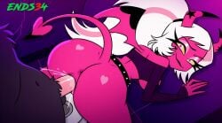 2025 ai ai_assisted ai_generated ass ass_focus demon_girl ends34 female female_ejaculation female_focus from_above helluva_boss horns kneeling looking_at_viewer pink_eyes pussy pussy_juice sex sex_from_behind smile succubus tail toilet vaginal_penetration verosika_mayday_(helluva_boss) white_hair