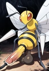 1boy ai ai_generated antennae_(anatomy) balls bee beedrill big_penis cum cum_drip cum_dripping_from_penis cum_in_milking_machine cum_milking feral hanging_penis huge_balls huge_cock humanoid_penis hyper_penis insect_wings insects large_penis leaking long_penis low_hanging_balls male milking_machine nintendo penis penis_bigger_than_body penis_milking_machine penis_pump pokemon pokemon_(species) pumping_cum sagging_balls small_but_hung solo solo_male stinger stinger_penis testicles veiny_penis wasp wings