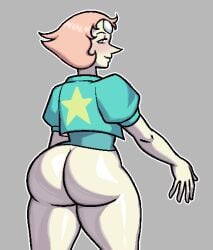 1girls ass big_ass blush bottomless pale-skinned_female pearl_(steven_universe) royalmilk20 shiny_skin steven_universe tagme thick_thighs