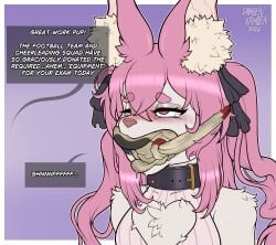 absurd_res anthro bangs bat big_ears black_collar blush bodily_fluids body_worship bondage bondage bound bow_tie clothing collar crying damienkamien degradation dirty dirty_clothing dirty_socks dirty_talk dirty_underwear dominant dominant_anthro dripping duo eye_roll eyebrows faceless faceless_anthro faceless_character faceless_male fluffy_ears footwear fur gag gag_sequence gagged gagging hair half-closed_eyes hi_res humiliation laundry male male/male mammal musk musk_worship muzzle_(object) muzzled narrowed_eyes pink_eyes pink_hair pink_nose ponytail saliva saliva_drip saliva_on_face saliva_string scent scent_play scentplay smelly sniffing sniffing_clothes sock_gag sock_in_mouth sock_sniffing socks speech_bubble stuff_gag submissive submissive_anthro submissive_male sweat sweatdrop tears text training trinity_the_bat underwear white_body white_fur
