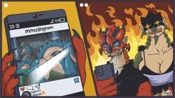 16:9 anus ass big_butt blue_body blue_border border butt_focus camel_toe capcom comic dragon electronics european_mythology female feral fire_background flying_wyvern genitals hi_res lagiacrus legs_in_water leviathan_(mh) lips meme monster_hunter mythological_creature mythological_scalie mythology nude open_mouth phone phone_screen phone_view plump_camel_toe plump_labia rath_wyvern rathalos rathian scalie solo spread_legs spreading squidking tail thick_lips thick_tail thick_thighs vulva water waterfall western_dragon widescreen wyvern