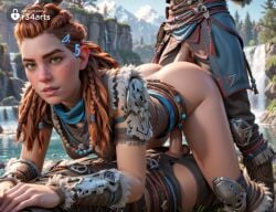 1boy 1boy1girl 1girls 2boys ai_generated aloy anal anal_sex anal_sex artist_name ass blurry_background bottomless braid breasts brown_hair clothed_sex cowgirl_position day erection freckles green_eyes group_sex hair_ornament hairclip hi_res horizon_forbidden_west horizon_zero_dawn jewelry lips long_hair looking_at_viewer mmf_threesome multiple_boys necklace nose outdoors penis r34arts sex solo_focus sony_interactive_entertainment straight testicles threesome uncensored vaginal_penetration vaginal_penetration vaginal_sex water