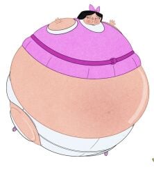 2d 2d_(artwork) 2d_artwork balloon_inflation body_inflation disney disney_channel floating helium_inflation inflateresponsibly inflation inflation_fetish isabella_garcia-shapiro panties phineas_and_ferb pink_dress round_body skirt white_panties white_skin