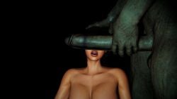 1female 1male 3d ada_wong ada_wong_(adriana) caesiel capcom female human human_female interspecies light-skinned_female light_skin male monster monster_male mr_x nude nude_female nude_male penis penis_covering_eyes penis_in_front_of_face resident_evil shocked tyrant ugly_man unrealistic_proportions virtamate zombie