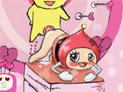 ambiguous_penetration anthro artist_request blush dildo doggy_style half-dressed himespetchi mametchi tagme tamagotchi