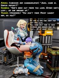 2girls 3d 3d_(artwork) activision blizzard_entertainment crossover deviantart emma_frost emma_frost_(marvel_rivals) english_text female female_focus female_only femdom juno_(overwatch) kiriko_(overwatch) kiriko_kamori lena_oxton marvel marvel_comics marvel_rivals netease_games nghiahp72 olivia_colomar overwatch overwatch_2 sombra teo_minh text tracer x-men yuri