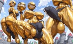 ai_generated bulge cum futanari futasoles gold_chain_chomp mario_(series) nintendo
