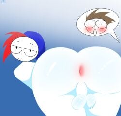 2boys anal anus ass balls big_ass embarrassed femboy gay red_hair twink white_body youtube youtube_avatar youtuber zakatoon