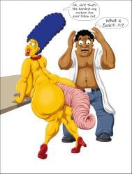 anal anus big_breasts bynshy chubby_female fat_ass hyper_prolapse julius_hibbert marge_simpson prolapse prolapsed_anus the_simpsons