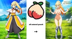 ai_generated all_natural_peach boots kono_subarashii_sekai_ni_shukufuku_wo! nude
