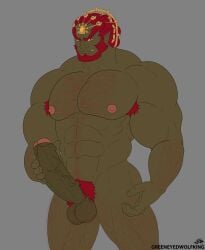 abs balls bara big_balls big_penis boner erection ganondorf ganondorf_(twilight_princess) gay greeneyedwolfking hairy male male_only muscles muscular nintendo nude penis solo solo_male the_legend_of_zelda twilight_princess veiny_penis