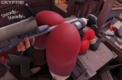 1girls 2boy 2boys1girl 3d 3d_(artwork) ass ass_bigger_than_head ass_focus ass_up bent_over breast_press breast_squish breasts clothed clothing crypti1d female female_focus fempyro hi_res highres holding_object holding_weapon huge_ass jack-o_pose looking_away looking_back male mask masked masked_female object_between_ass object_in_ass pose posing pyro rule_63 seductive seductive_pose sniper_(team_fortress_2) soldier_(team_fortress_2) standing straps team_fortress_2 text tf2 valve voluptuous voluptuous_female weapon
