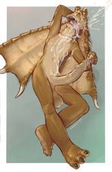 alien amphibian anthro balls banana_da_boi big_penis bodily_fluids cum cum_in_mouth cum_inside cum_on_body cum_on_chest cum_on_face cum_on_own_face cum_on_penis cum_on_self cum_on_tongue erection foreskin genital_fluids genitals gungan haillu_(anatomy) hi_res humanoid_genitalia humanoid_penis looking_at_viewer lying male nude on_back open_mouth otolla_gungan penile penis presenting simple_background solo star_wars tongue tongue_out