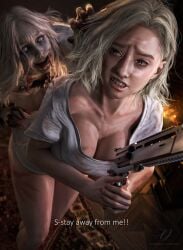 2girls 3d autistic_female big_ass big_breasts biohazard black_pupils blonde_female blonde_hair blood_in_mouth blood_on_face blood_on_hand blood_stain breasts capcom clothed crazy_bitch crazy_female crazy_smile dialogue female female_only firearm grace_ashcroft grace_ashcroft_(julia_pratt) grey-skinned_female grey_body grey_skin groping groping_thighs gun hair_grab hand_mark handgun holding_gun human jokar large_breasts light_hair molestation monster monster_on_female no_panties no_pants pale-skinned_female pale_skin partially_clothed partially_clothed_female patreon patreon_username realistic requiem_(gun) resident_evil resident_evil_9:_requiem revolver scared scared_expression scared_female selena_corey sexual_harassment short_hair smile smiling_at_partner straight_hair stuttering sweating tagme text thick_thighs undead undead_female wavy_hair weapon white_dress white_hair white_iris wide_hips yuri zombie zombie_girl
